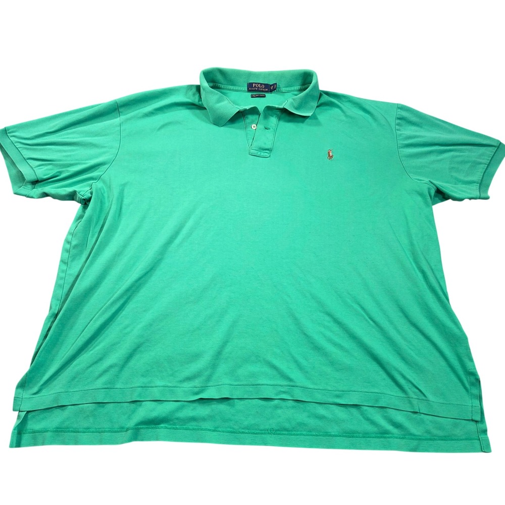 Polo Ralph Lauren Polo Shirt Mens 3XB Green Pima Soft Touch Short Sleeve